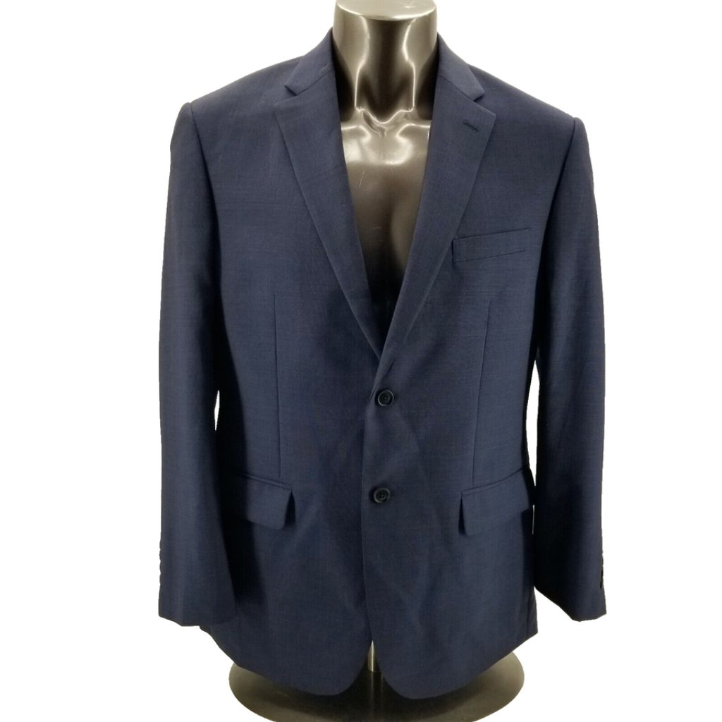 Jos A Bank 1905 Men’s Blue Windowpane Wool Tailored Fit Sport Coat Blazer 42 R